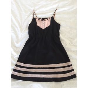 ModCloth little black dress with pink trim